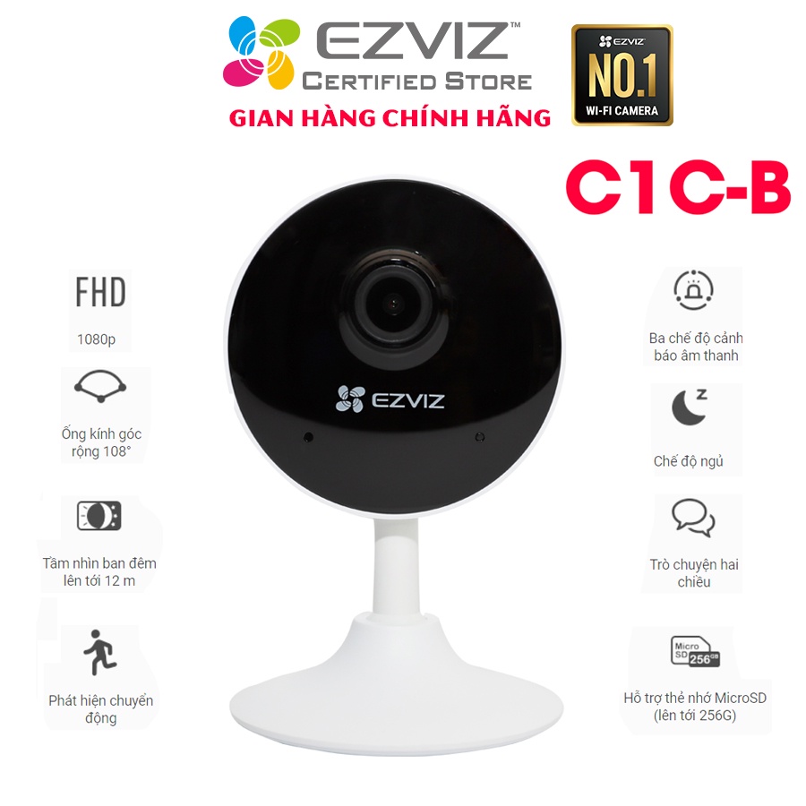 [MUA 2 TẶNG 1 QUÀ EZVIZ] Camera EZVIZ C1C B 1080P H265, đàm thoại 2 chiều , 2mp hàng chính hãng