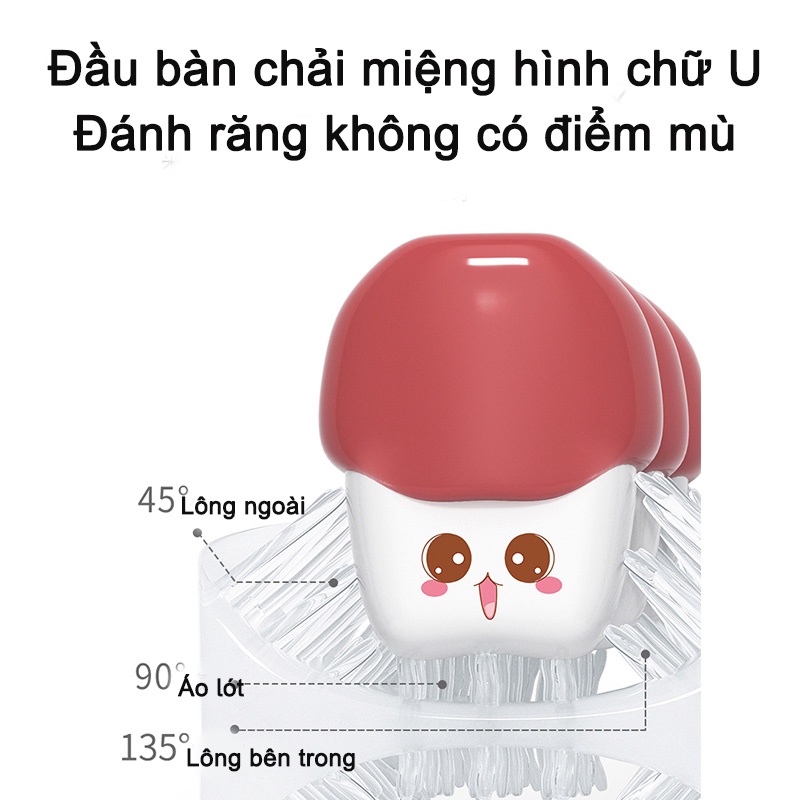 Bàn Chải Đánh Răng Điện Cho Bé Chữ U Sinex, Máy Đánh Răng Tự Động Cho Bé, An Toàn, Không Độc Hại, Diệt Khuẩn 99% 2022