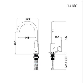 [Caesar] Vòi rửa chén nóng lạnh cao cấp cần cong Caesar - K415C