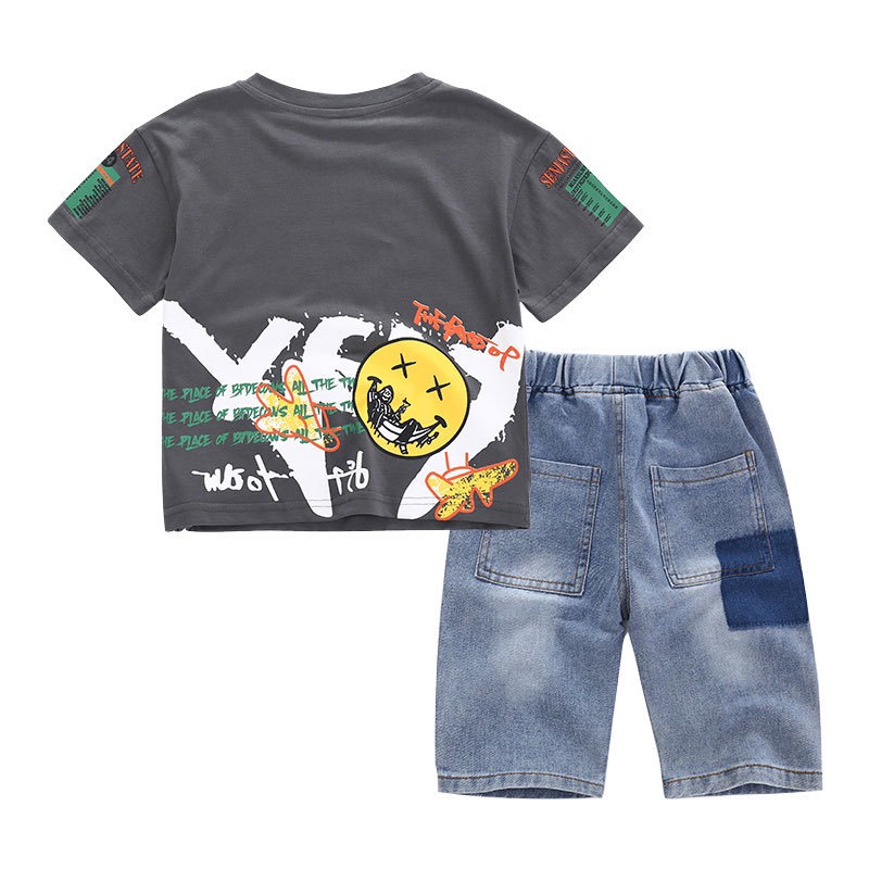 CT1622 - Set áo và quần jean ngắn bé trai hàng nhập - giá 290k