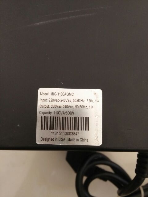 BỘ LƯU ĐIỆN  MARUSON MIC-1100AGMC  KHÔNG BÌNH