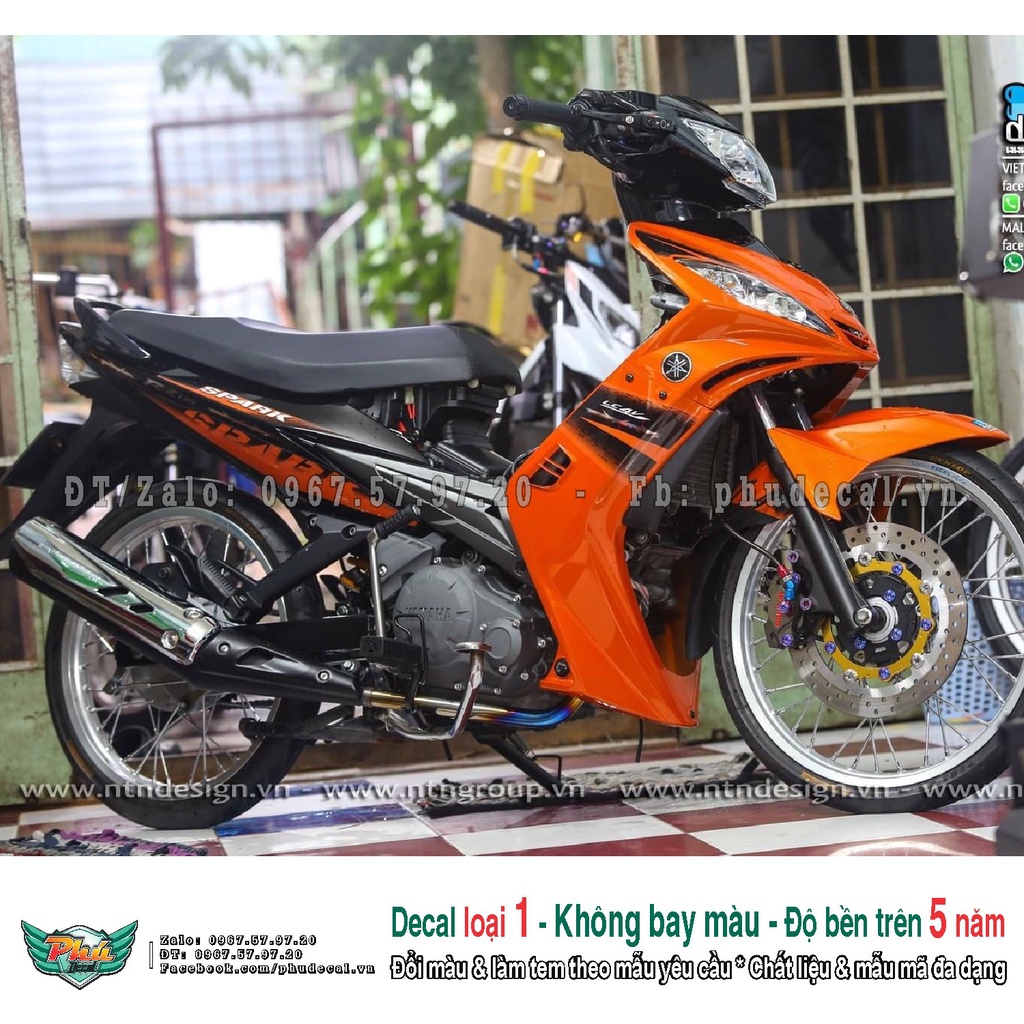 Tem rời xe Exciter 2010 Cam đen Spark (A)