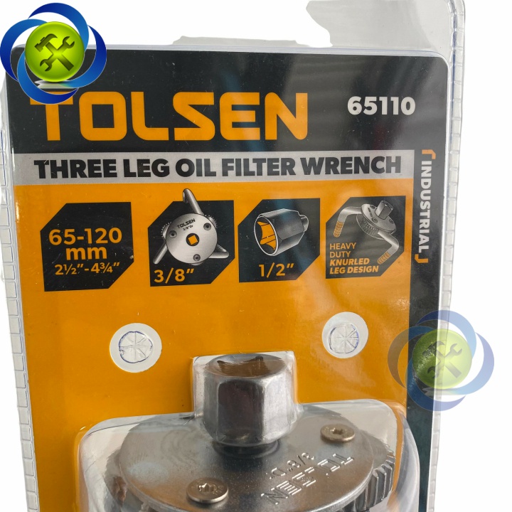 Cảo lọc dầu 3 chấu chân tròn Tolsen 65110 phạm vi mở 65-120mm