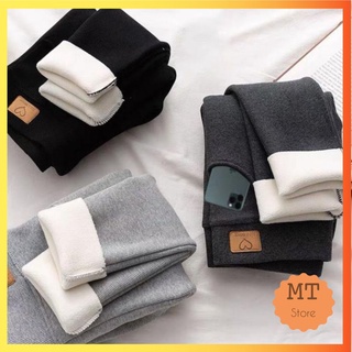 Quần legging lót lông cạp cao, mềm mại siêu ấm