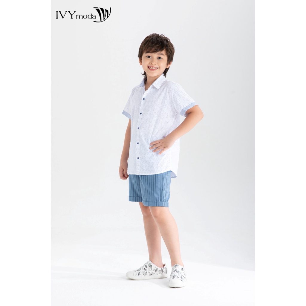 Áo sơ mi họa tiết bé trai IVY moda MS 16K1350