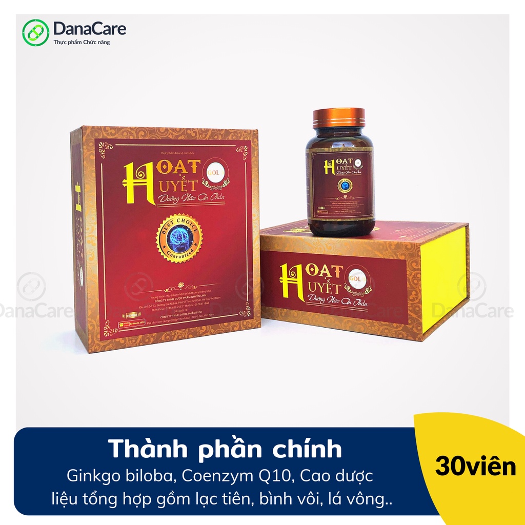 Hoạt huyết dưỡng não An thần, giảm mất ngủ, gingko biloba Hộp 30 viên