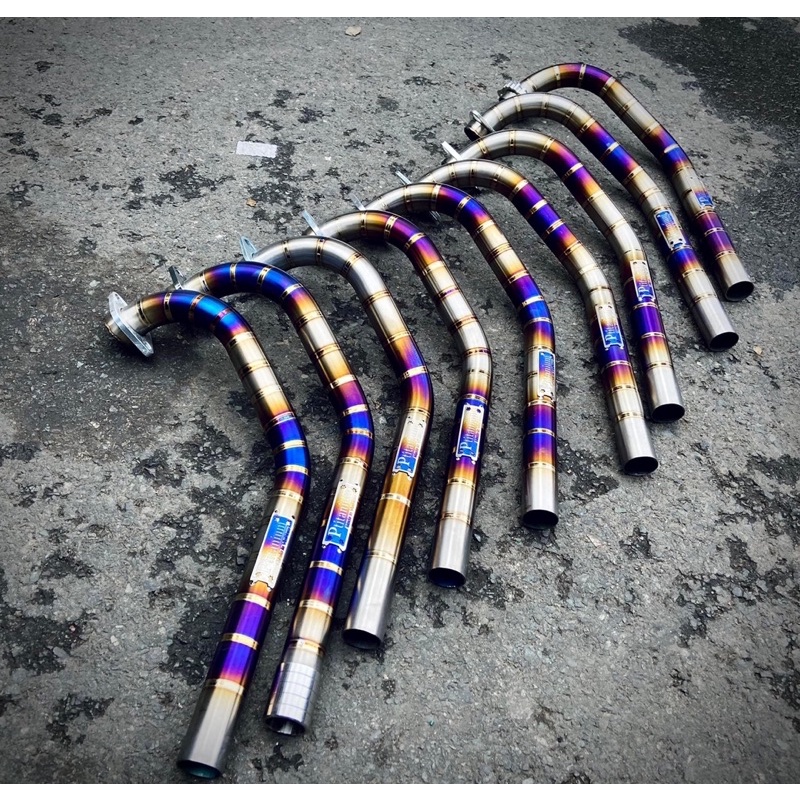 COMBO FULL CNC cổ bô titan cho raider cơ PTITANIUM ( titanium elbow for raider carb original exhaust )