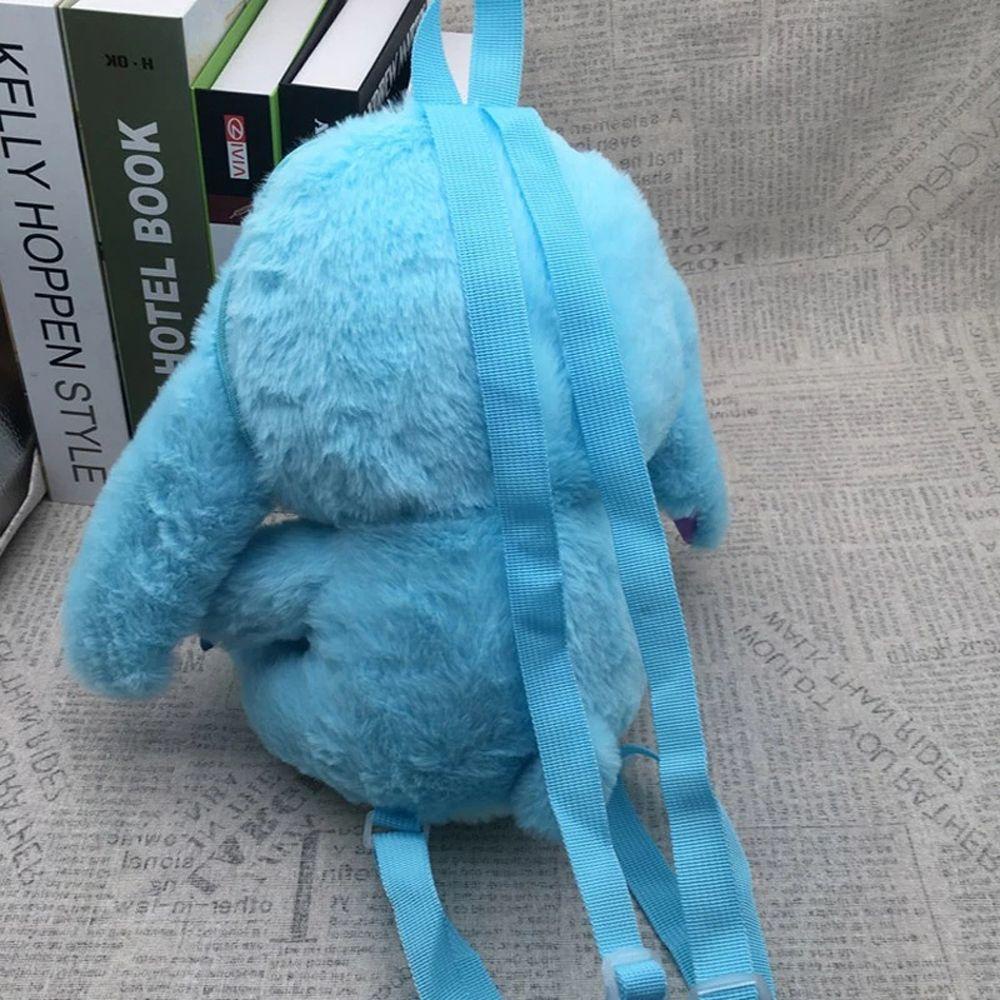 Ba Lô Hình Stitch Nhồi Bông Mềm Mại Có Khóa Kéo Dễ Thương Cho Bé Gái