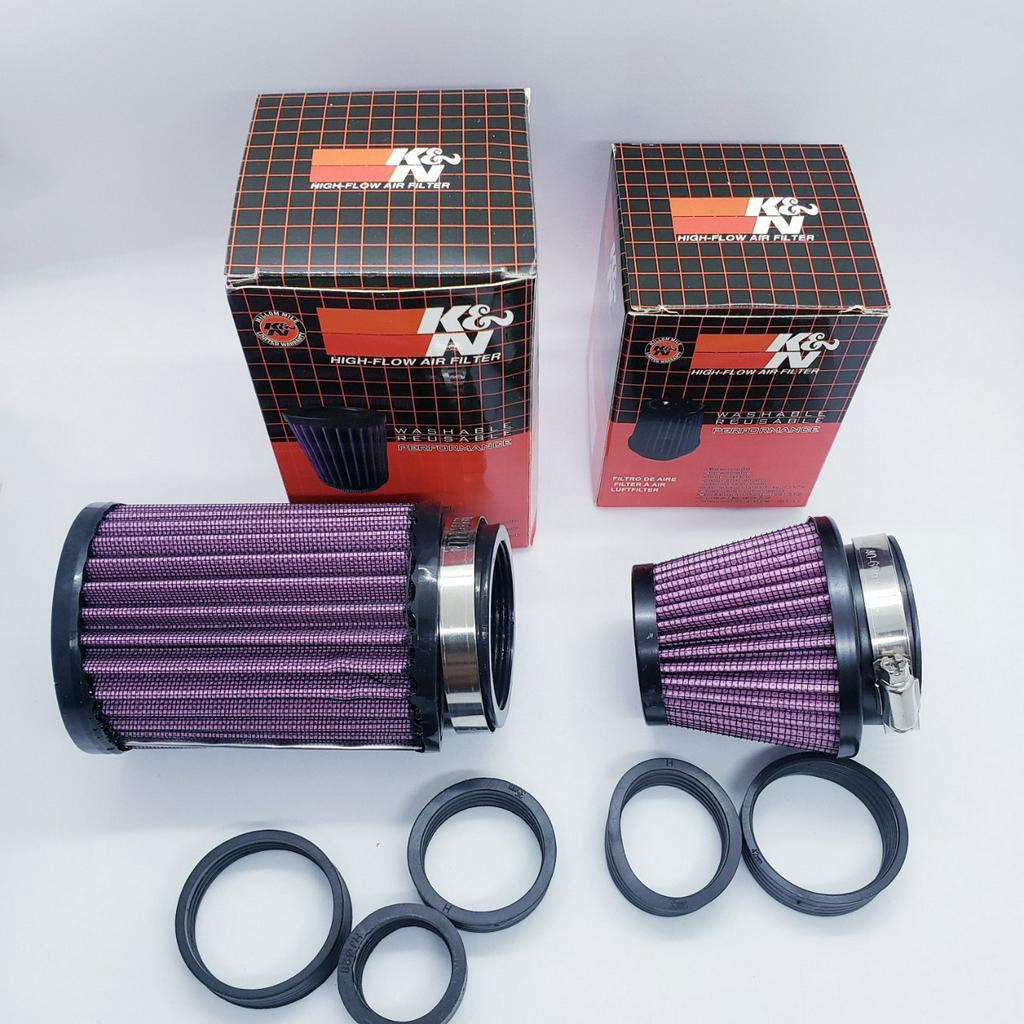 Lọc gió trụ KN 1280 và Pô e bánh ú K&amp;N 1:1 ( tặng 3 đệm cao su )