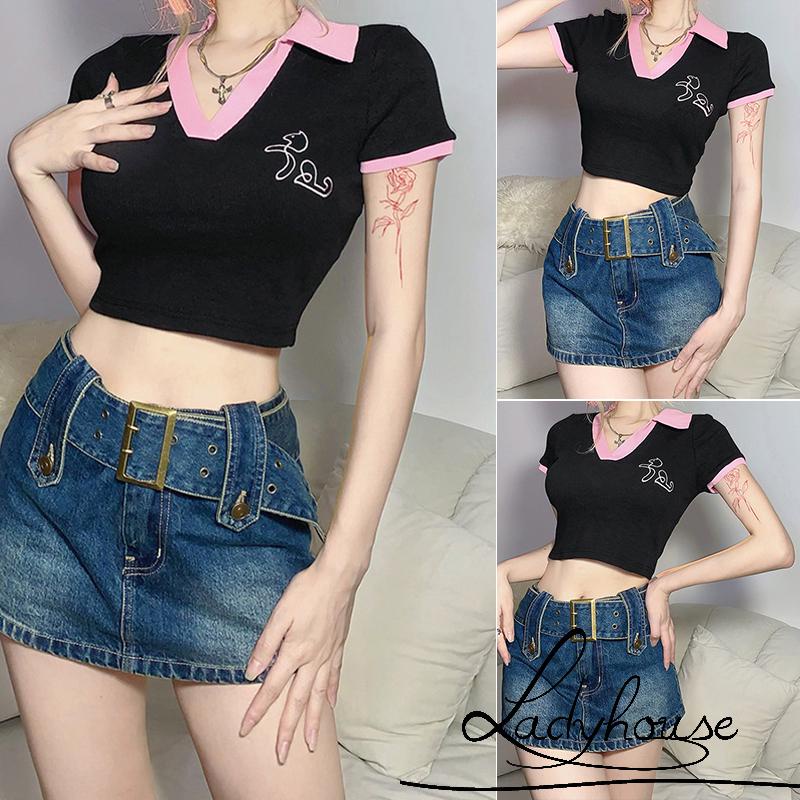 Áo Croptop Dệt Kim Hở Rốn Thời Trang Quyến Rũ Cho Nữ
