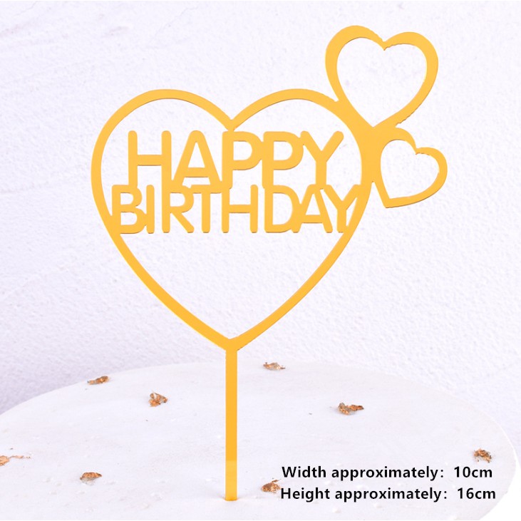1 Thẻ Trang Trí Bánh Kem Sinh Nhật Bằng Acrylic