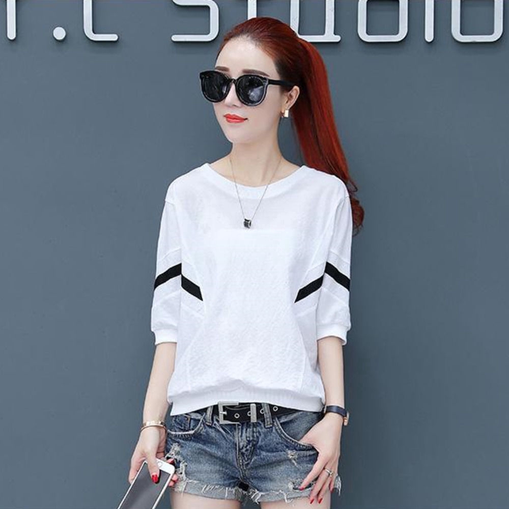short sleeve T-shirt Lightweight and breathable Simple style Korean clothes Wild fashion