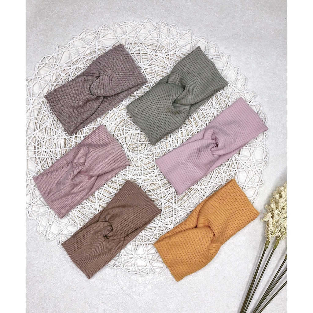 Turban chéo Hàn chât cotton gân xịn xò cho bé ( ảnh shop chụp thật )