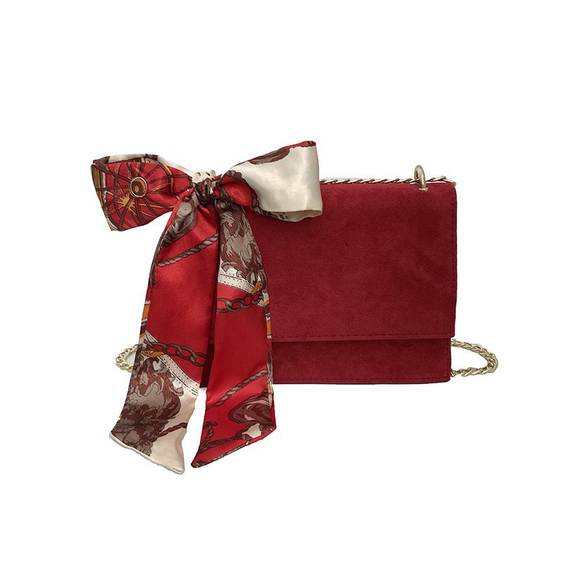 [Hàng Xịn, Giá Tốt] Túi Xách Nữ Đeo Vai Nhung Mịn Đính Kèm Nơ Turban Xinh Xắn - Mã TUI45