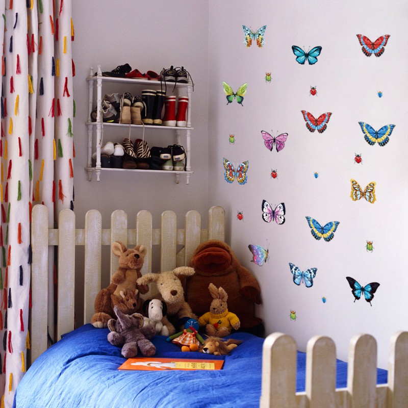 Sticker Bướm nhiều màu trang trí tường ,tủ lạnh ,laptop Decal dán tường