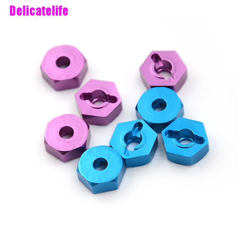 Set 4 đai ốc lục giác 12mm bằng nhôm kèm chốt cho xe điều khiển HSP 1/10