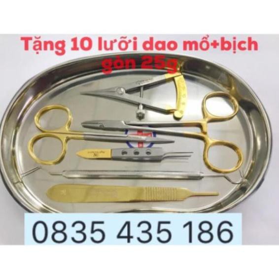 Bộ dụng cụ nhấn mí (tặng10 lưỡi dao mổ+bịch gòn 25g)