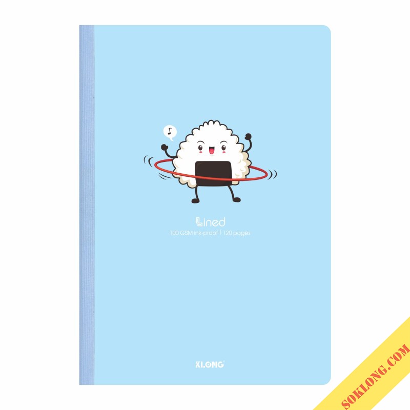 Vở kẻ ngang dòng chấm 120 trang may dán gáy B5 Lined MS 826 tấp sổ bìa dễ thương foodie cute Sổ KLONG