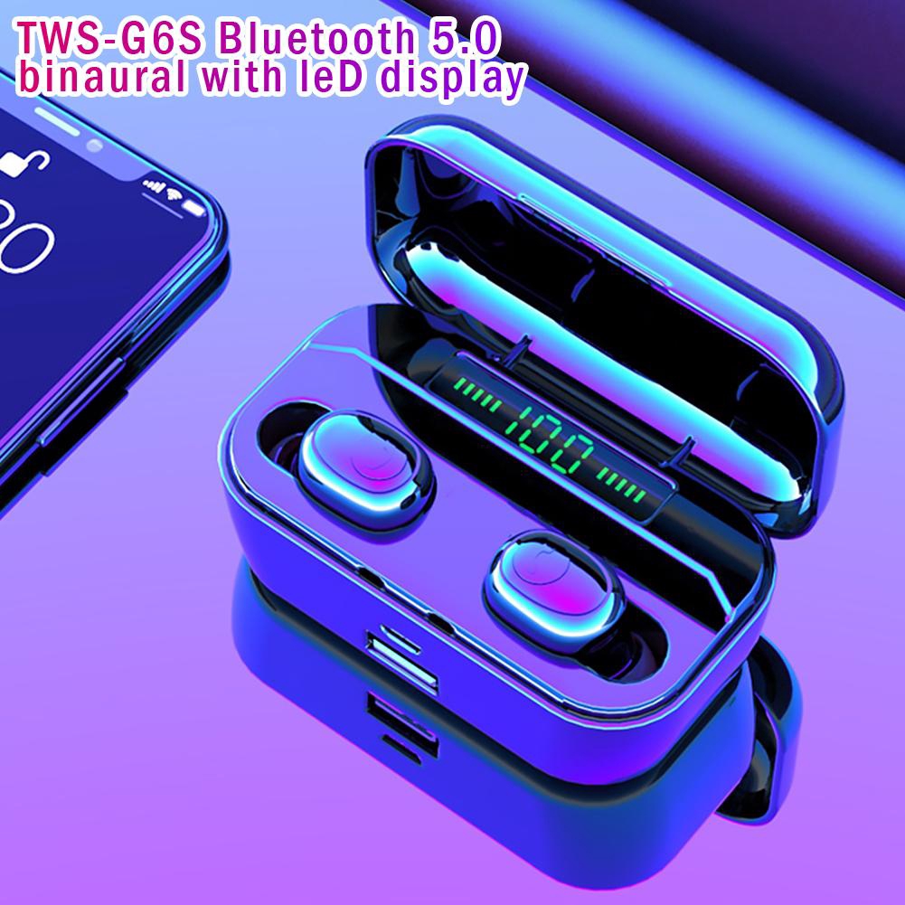 TWS-G6S Wireless Bluetooth 5.0 Earphones HiFi Headset w/Display Charge Box