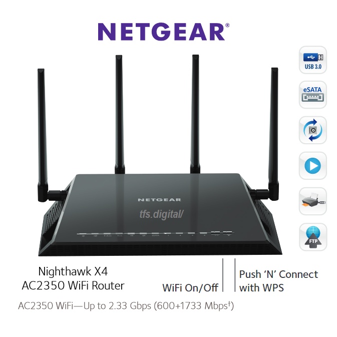 Bộ phát wifi Netgear Nighthawk X4 R7500v2 , Router wifi Up-to 2.33 Gbps (600+1733 Mbps )