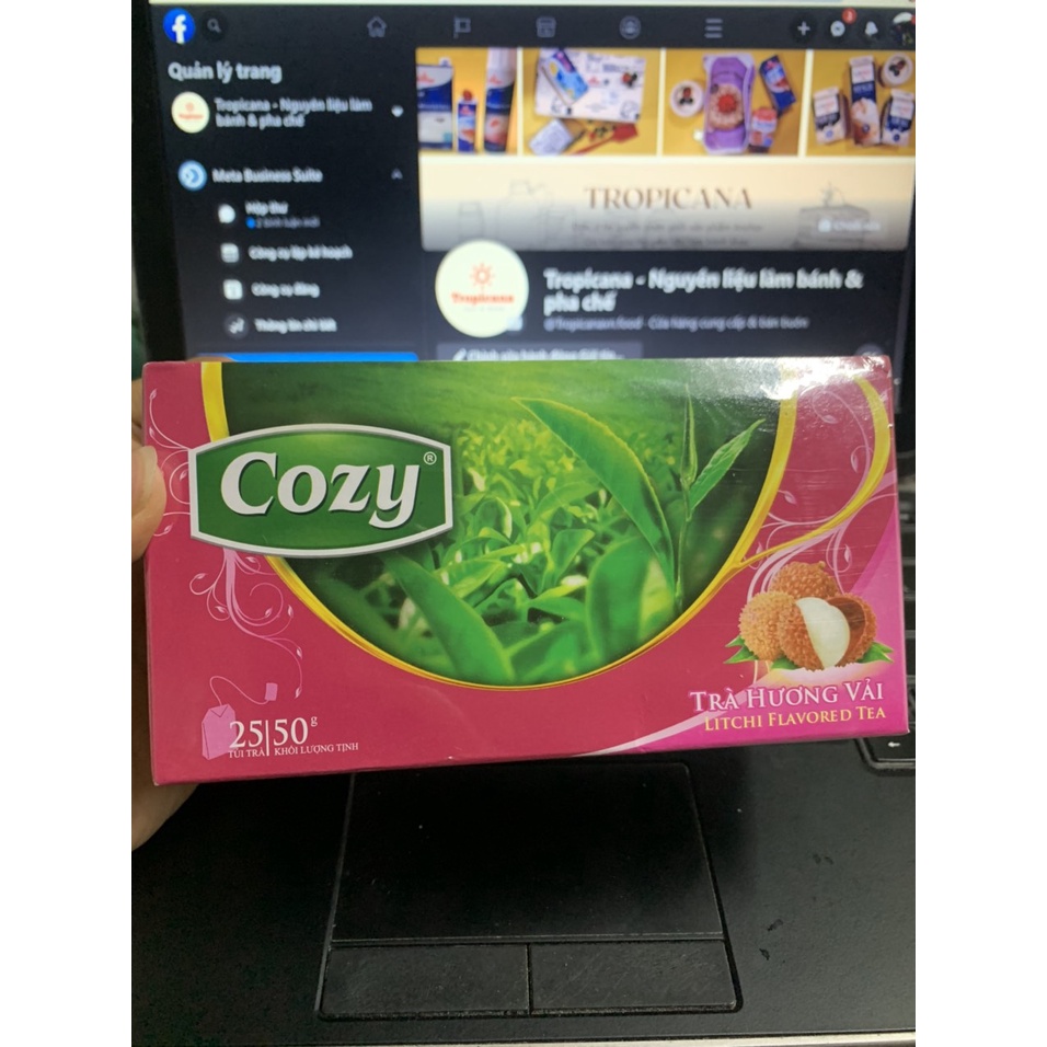 Cozy TRÀ túi lọc ĐÀO/ VẢI - Hộp 25 túi