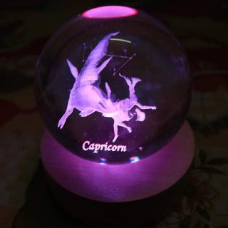 Đèn 3d quả cầu pha lê 8cm 12 cung hoàng đạo đèn trang trí quà tặng 20/10, 8/3, quà sinh nhật