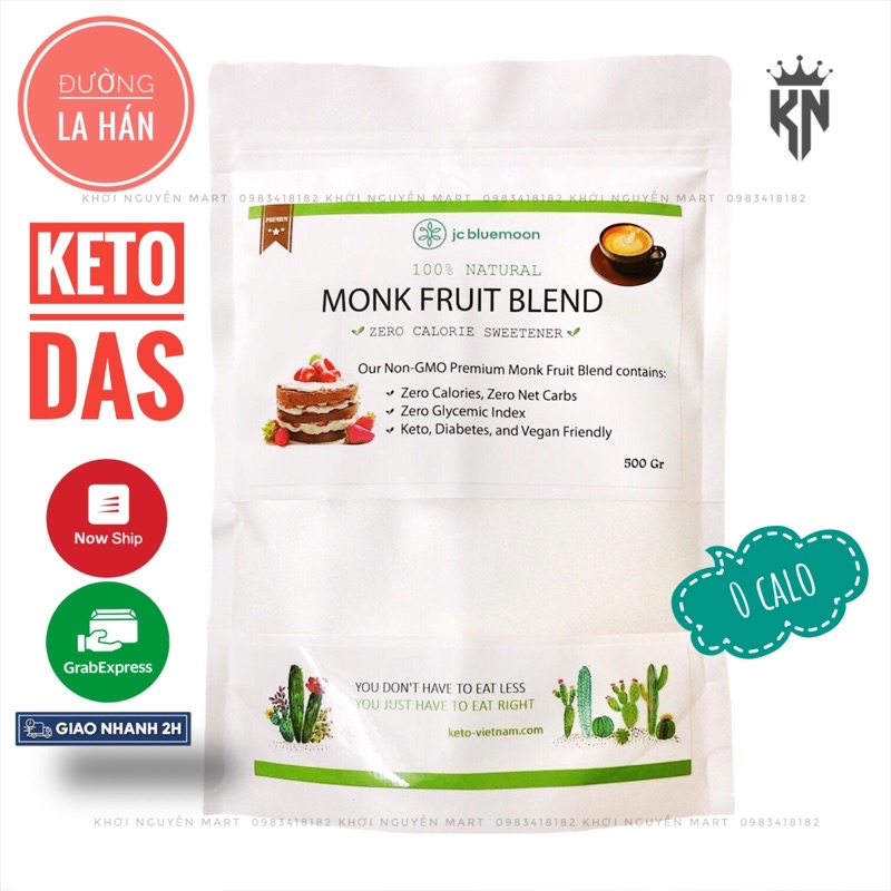 [Sỉ] Đường La Hán Quả � FREESHIP � Cho Keto/Das/Lowcarb Túi 500g
