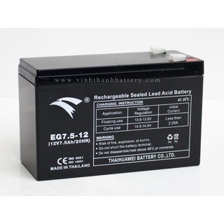 Ắc quy ups, xe đạp điện trẻ em eagle 12v - 7.5ah