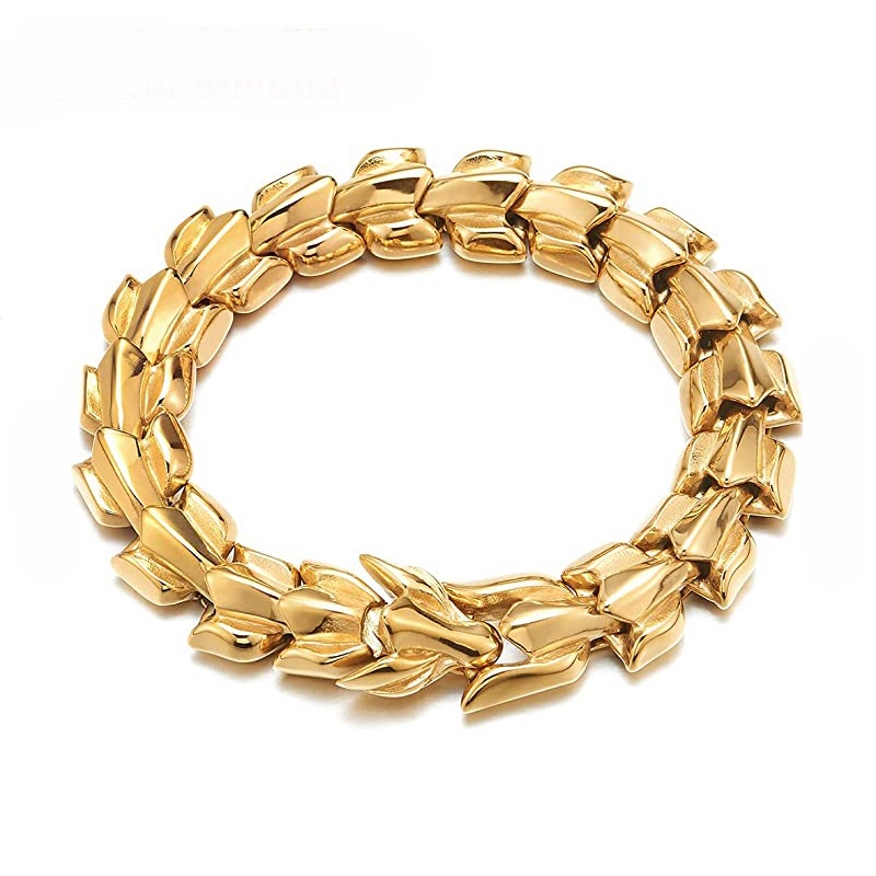 Vòng Tay Chuỗi Hạt Hình Đầu Rồng 11.8mm Thời Trang Cho Nam Và Nữ