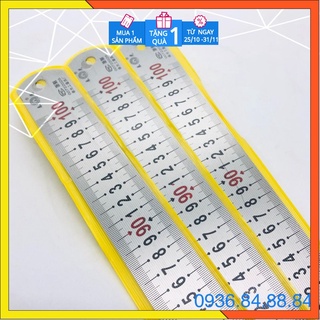 Thước Lá 💥𝑭𝑹𝑬𝑬𝑺𝑯𝑰𝑷💥Thước Kẻ Inox 100% Bàn Dầy 1mm Ngang 3.8mm - Không gỉ - Không Oxi Hóa - Ăn Mòn