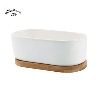 Khay Gốm Hình Oval Màu Trắng Đựng Hoa Quả