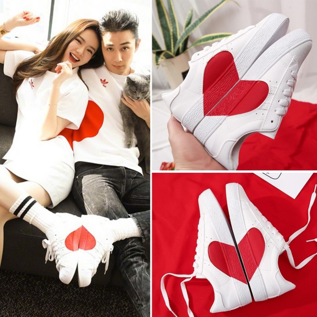 Giày sneakers thể thao nữ in hình trái tim siêu hót Xả kho (Full BOX)