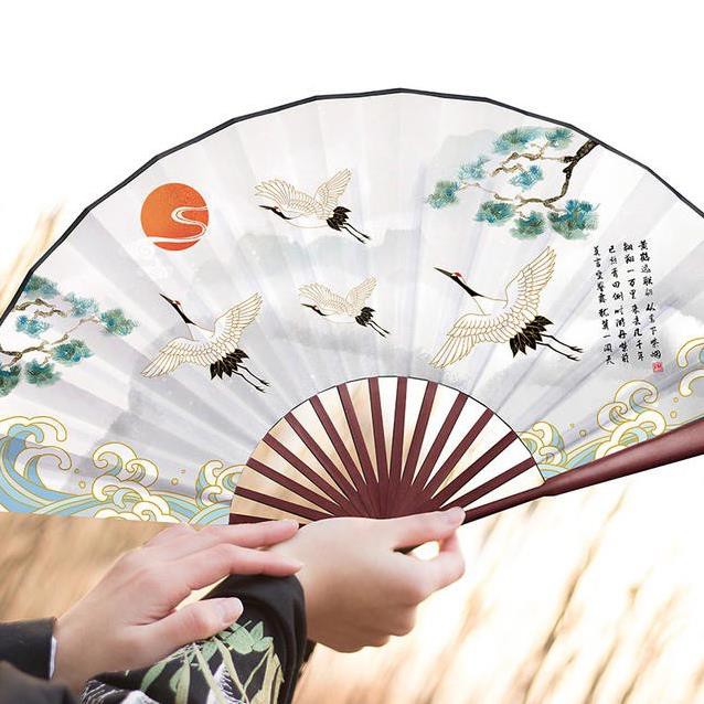 !! Quạt xếp cầm tay bằng giấy và vải