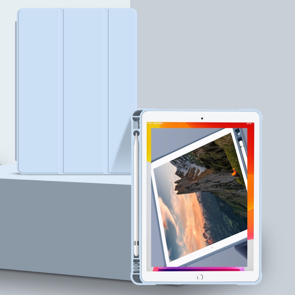 Bao da iPad Silicon có ngăn đựng bút ốp ipad Air 1/2/3/4/5/Gen 5/6/7/8/9/10/Pro 11/10.5...MART CASE