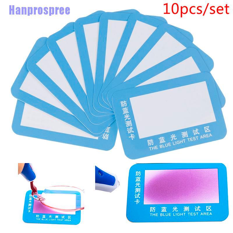 Hp> 10Pcs/set Anti Blue Light Purple Test Card For Glasses Reusable Polarized Test