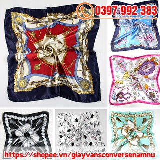 Khăn Vuông Bandana Vải - Khăn Turban Headband Lụa Satin Size 50x50 cm Đa Năng
