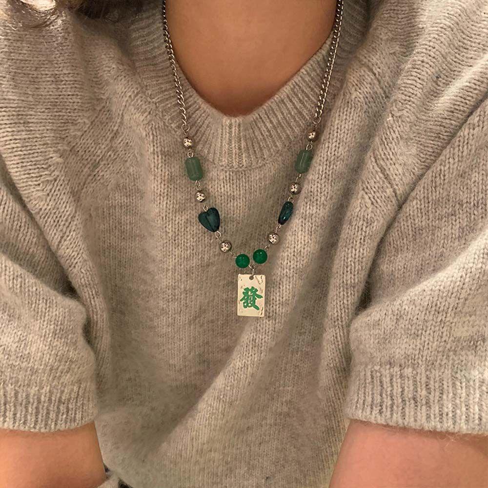 Vòng cổ Mặt Vuông / Trái Tim Phong Cách Trung Hoa Độc Đáo Thời Trang Cho Nữ