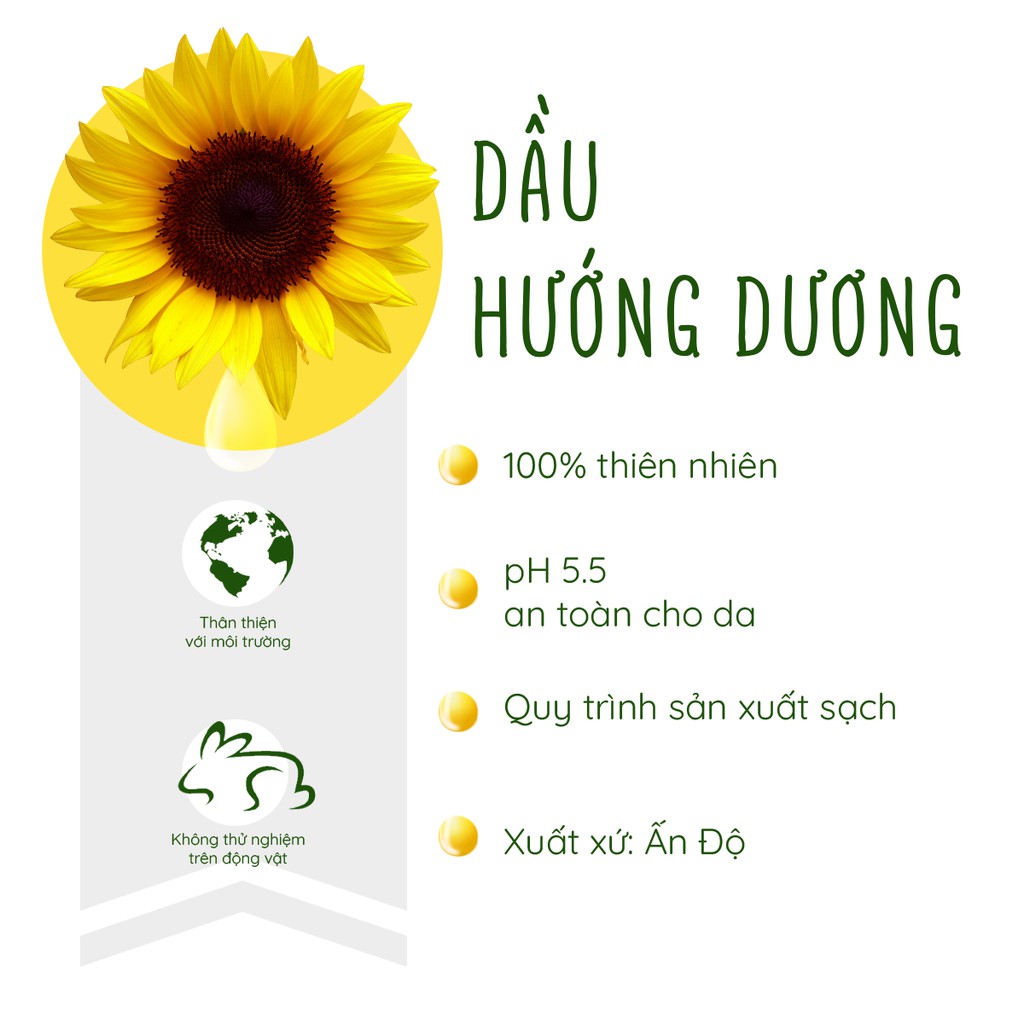 Chai Lăn Dầu Hướng Dương giúp làm mềm da giữ ẩm cho da và làm dịu kích ứng PUREVESS 10ml