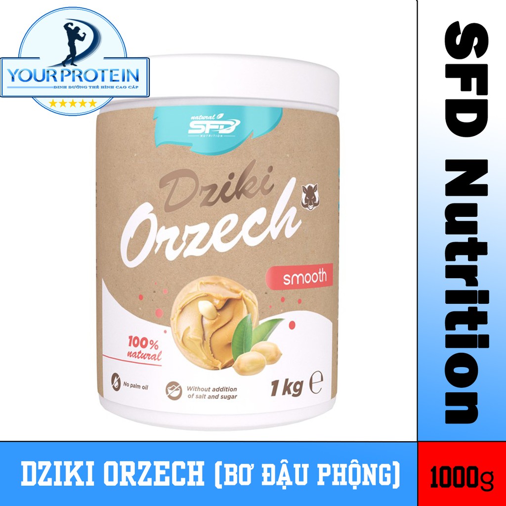 SFD - Bơ Đậu Phộng Ăn Kiêng Nguyên Hạt 1kg - No Add Sugar - No Pam oil