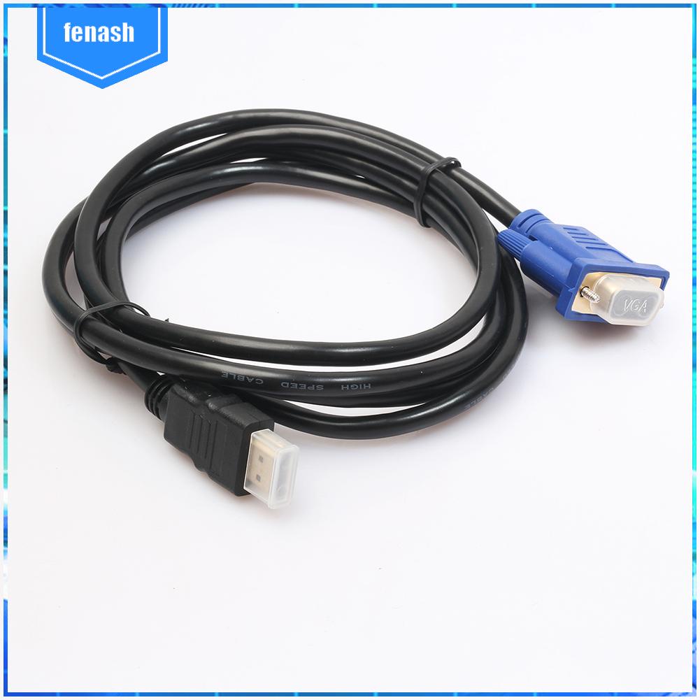 ✪Cáp Chuyển Đổi HDMI-compatible Màu Vàng Sang VGA HD 15Pin 1080P Dài 6FT