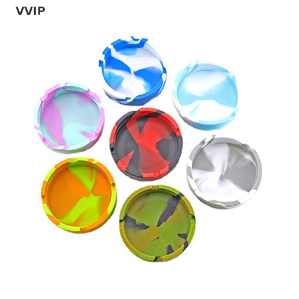 Vvvn Glowing In the Darkness Silicone Ashtray Portable Round Cigarette Ash Tray QDD