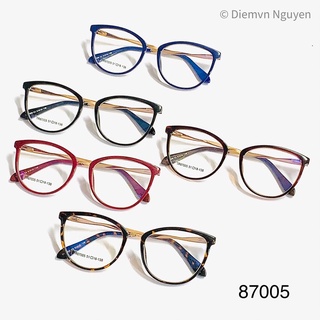 Gọng kính cận cho nữ 87005, Form mắt mèo Hàn Quốc, chất nhẹ