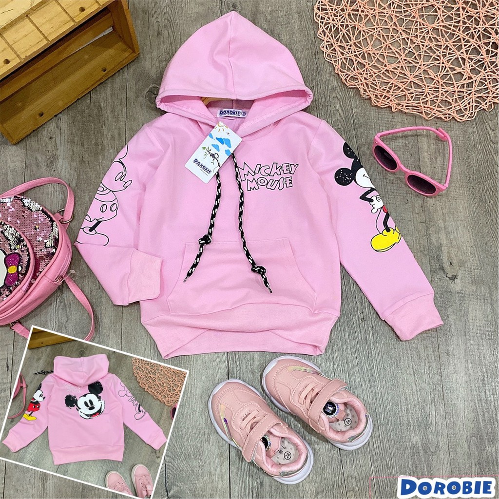 Áo Hoodie Mickey Mouse màu hồng