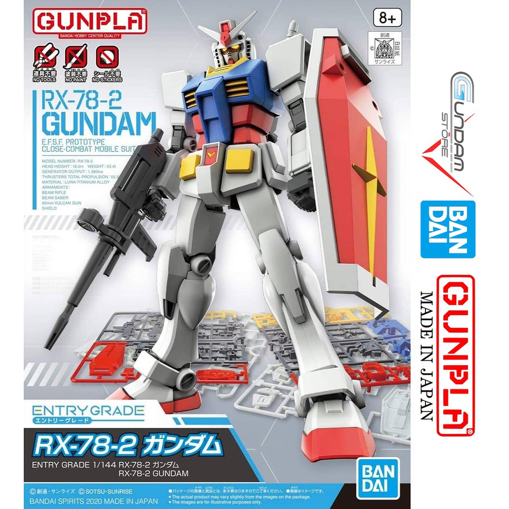 Gundam Bandai EG RX-78-2 Entry Grade 1/144 Mô Hình Đồ Chơi Lắp Ráp Anime Nhật