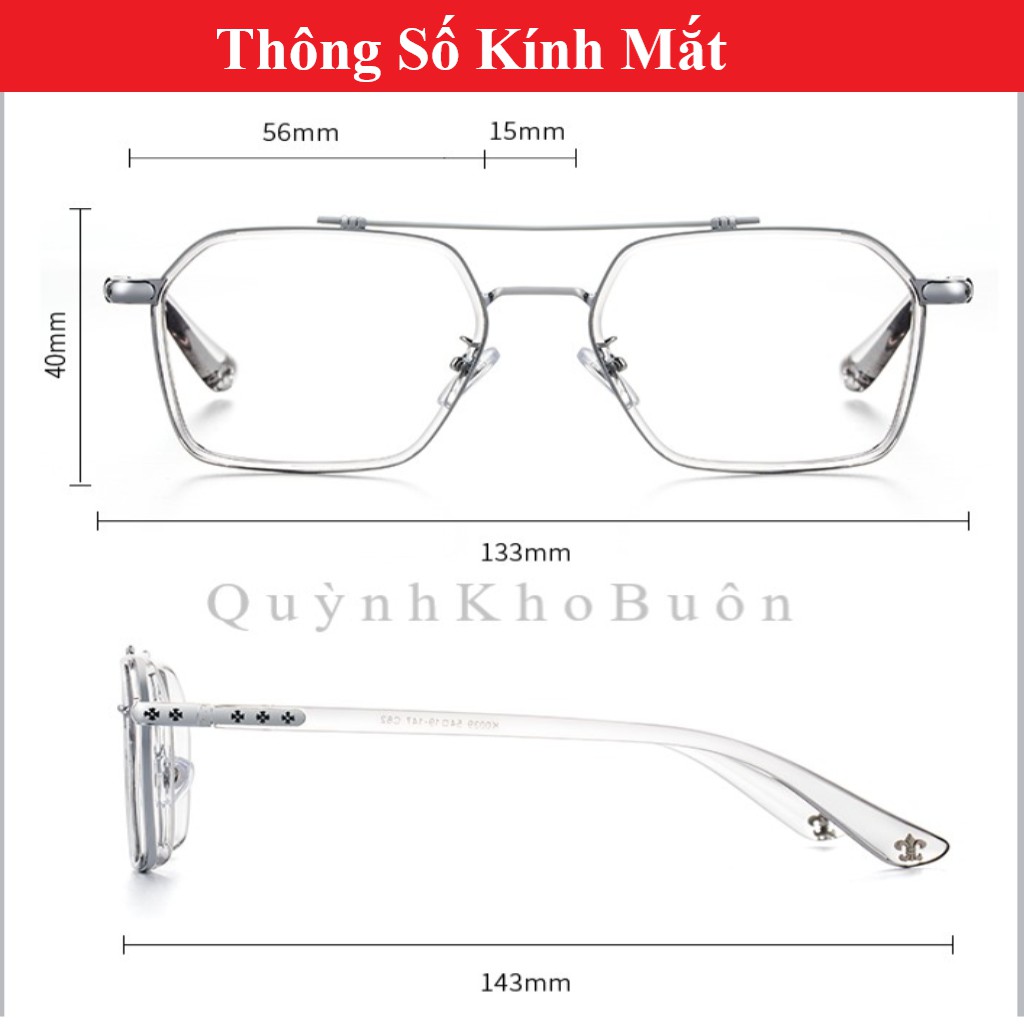 Kính mát hàng hiệu Chrome hearts thời trang nam nữ - kính mắt thời trang vuông bản 2021 Q9301 | BigBuy360 - bigbuy360.vn