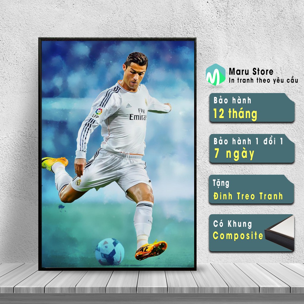 Tranh Treo Tường Anh Bảy Ronaldo, Thuộc Dòng Cao Cấp Có Khung Composite