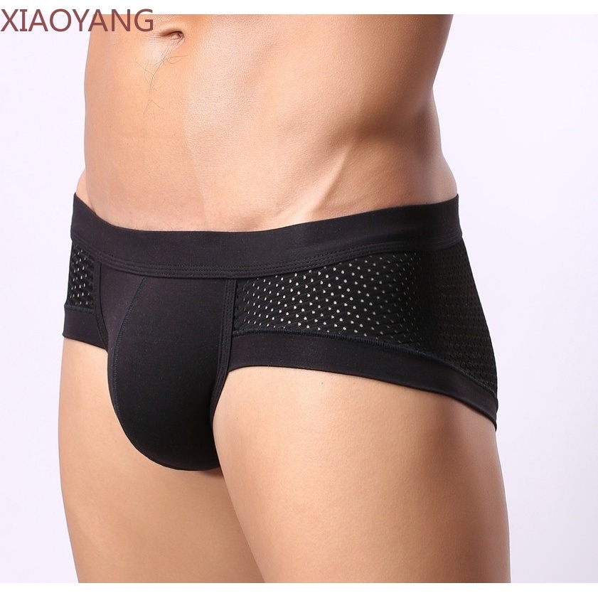 Quần lót vải lụa lạnh phối lưới thoáng khí cá tính cho nam