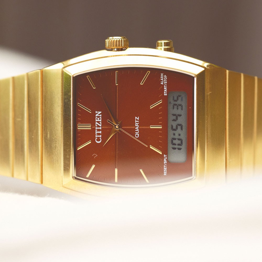 Đồng Hồ Nam Citizen Dây Thép Không Gỉ JM0542-56X - Mặt Nâu Đỏ