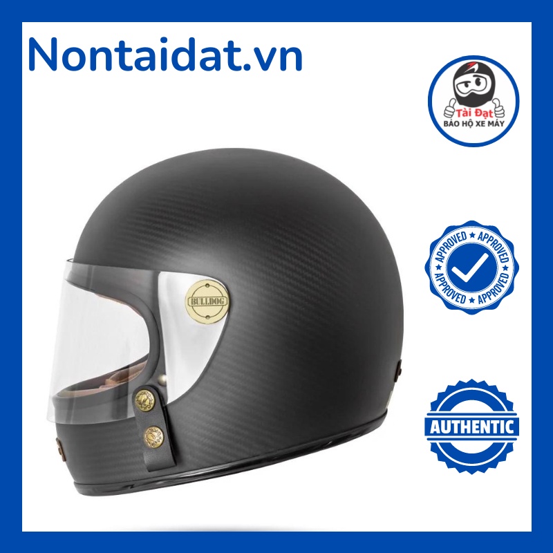 Mũ bảo hiểm fullface cổ điểm có kính BULLDOG CLASICO sợi thuỷ tinh + CARBON cao cấp