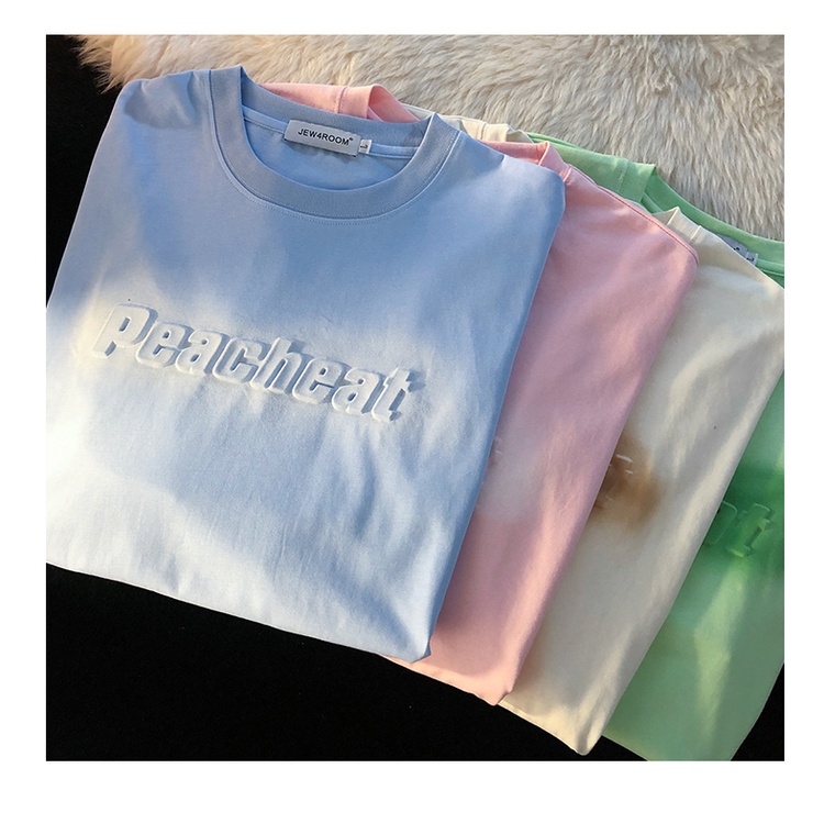 Áo thun ZHELIHANGFEI tay ngắn họa tiết in theo phong cách đi học dễ phối đồ